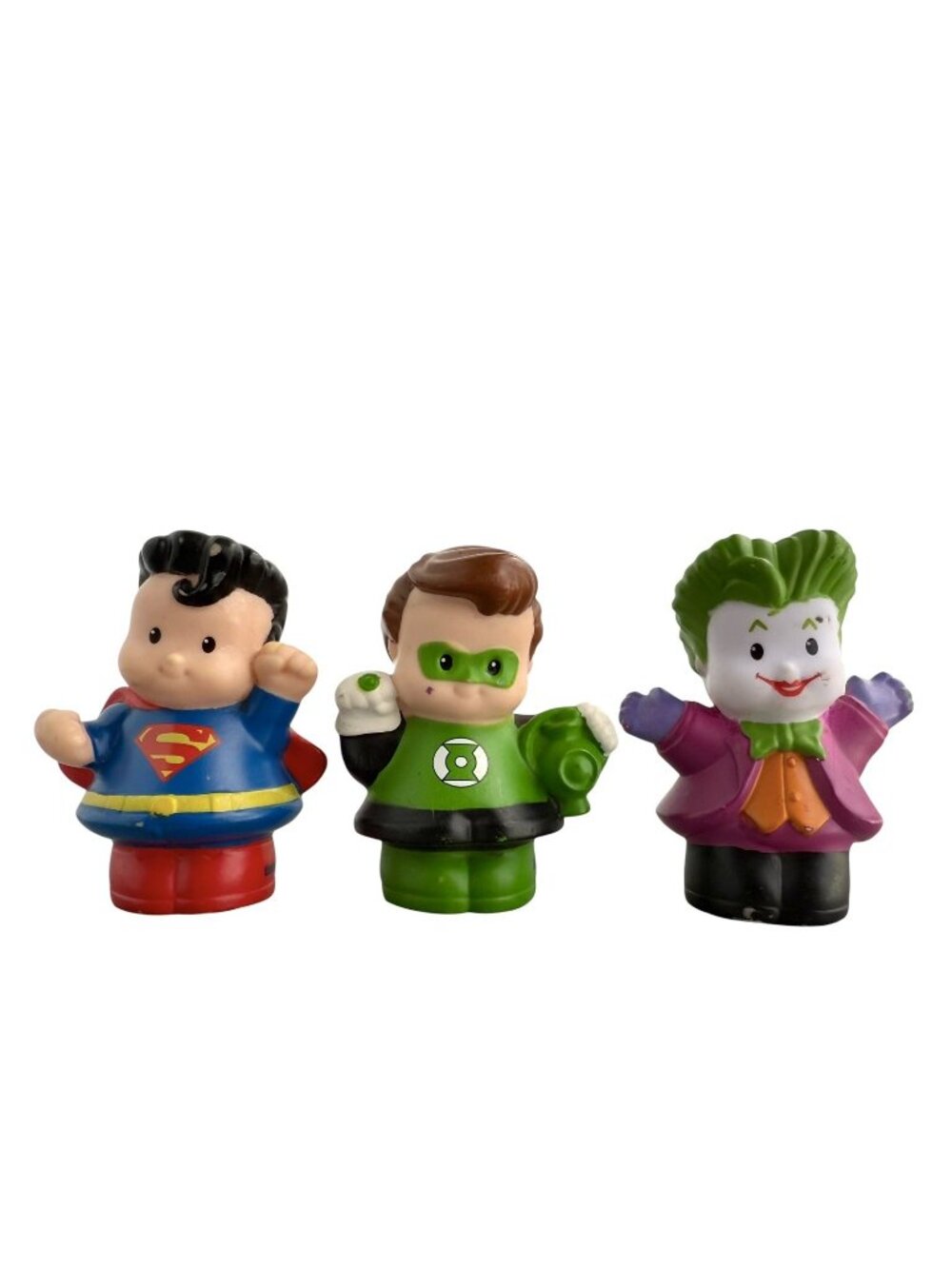 Fisher Price Little People DC COMICS Super Heroes Lot of 3 Superman Joker Robin